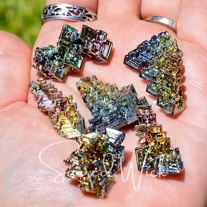 Bismuth Crystals Natural Rainbow Crystal Specimen for Vitality, Change, Focus, Shamanic Journey