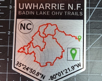 Uwharrie National Forest Trails Brushed Aluminum Sticker