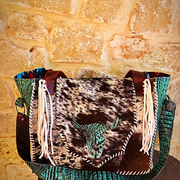 custom outsider cowhide bag