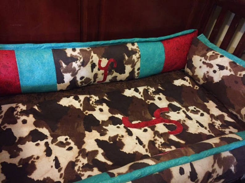 Cow print custom livestock brand baby bedding set Etsy