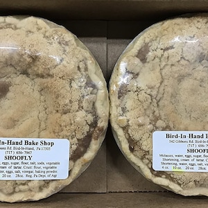 AmishTastes Bird-in-Hand Bake Shop Homemade Wet-Bottom Shoofly Pie