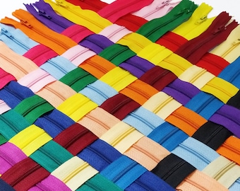 KGS Nylon Zipper for Sewing Crafts | Assorted  20 Color #3 | 40 Zippers/Pack