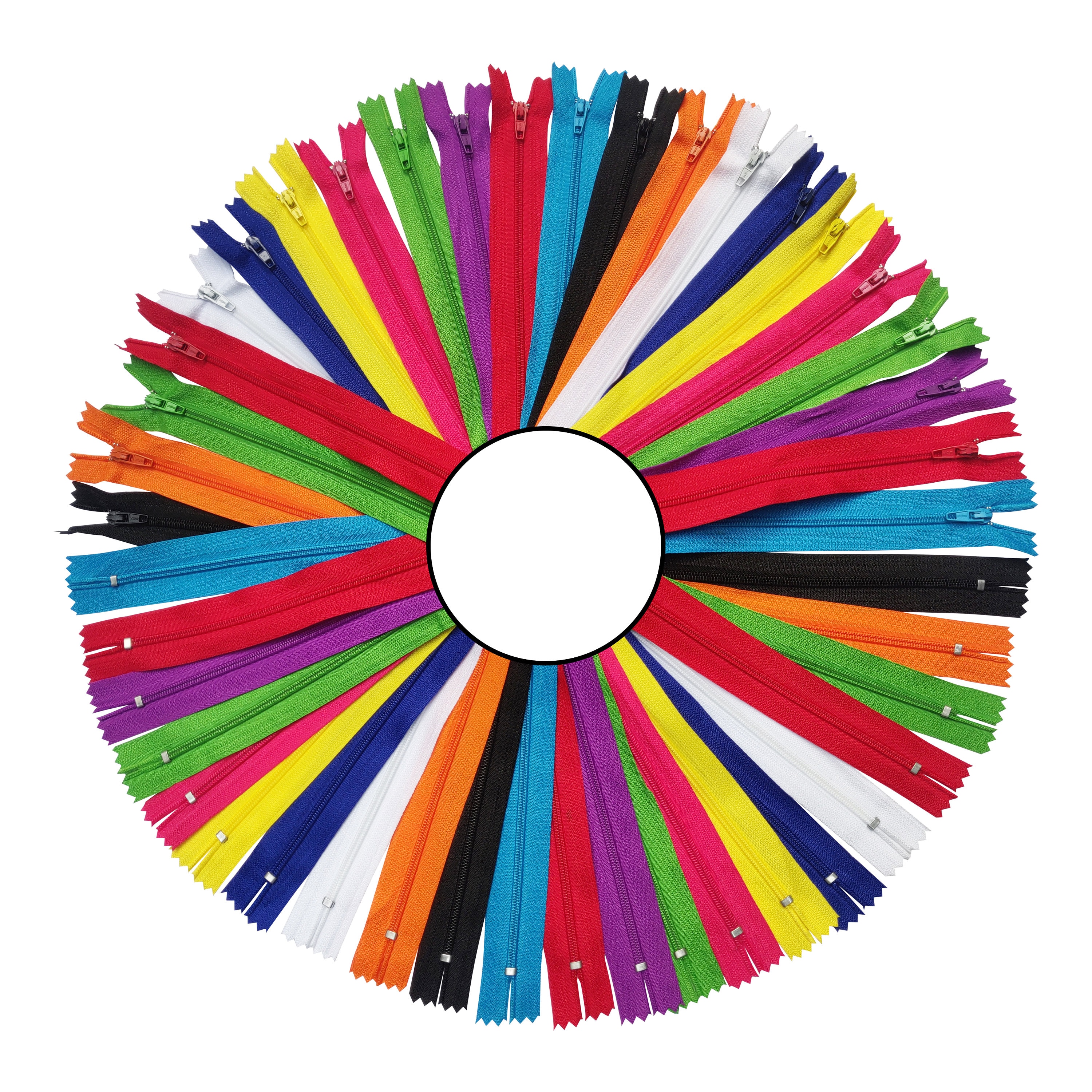 KGS Nylon Zipper for Sewing Crafts Assorted 10 Unique Colored Zippers 3 ...