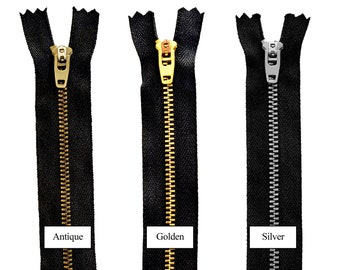 KGS Metal Jeans Zipper | #5 Metal Teeth | 4 inch Zipper | 5 pcs / Pack