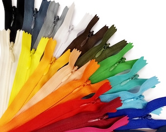 KGS Invisible Zippers | Premium Quality Zippers for Dresses, Skirts, Pillows or Sewing Craft | 20 Assorted Colors | 20 pcs/Pack