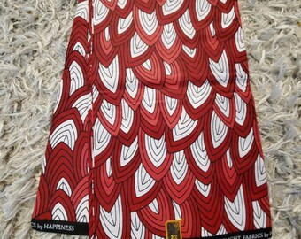 White and Red African Fabric; Ankara Fabric; African Clothing; African Fabric in yard; Headwrap;Ankara Fabric in yards; Fabricbytheyard