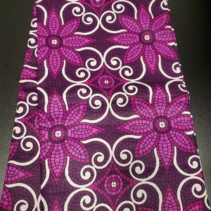 Magenta and White African Fabric; Ankara Fabric; African Clothing; African Fabric in yard; African Headwrap; Ankara; Fabricbytheyard