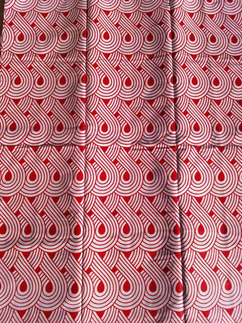 White and Red African Fabric; Ankara Fabric; African Clothing; African Fabric in yard; Headwrap;Ankara Fabric in yards; Fabricbytheyard