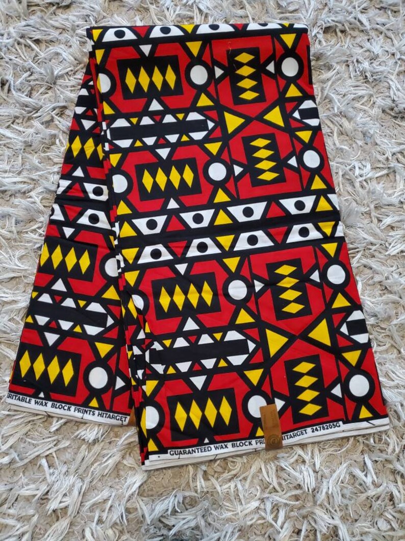 Red Yellow And Black Samakaka Ankara Fabric African | Etsy