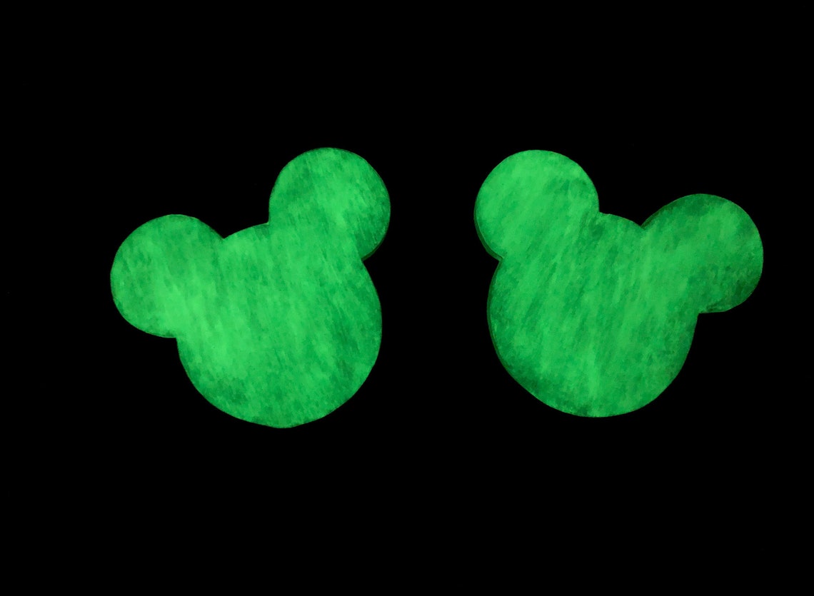 Mickey Mouse Ears Glow in the Dark Wall Decor Kids Room Etsy