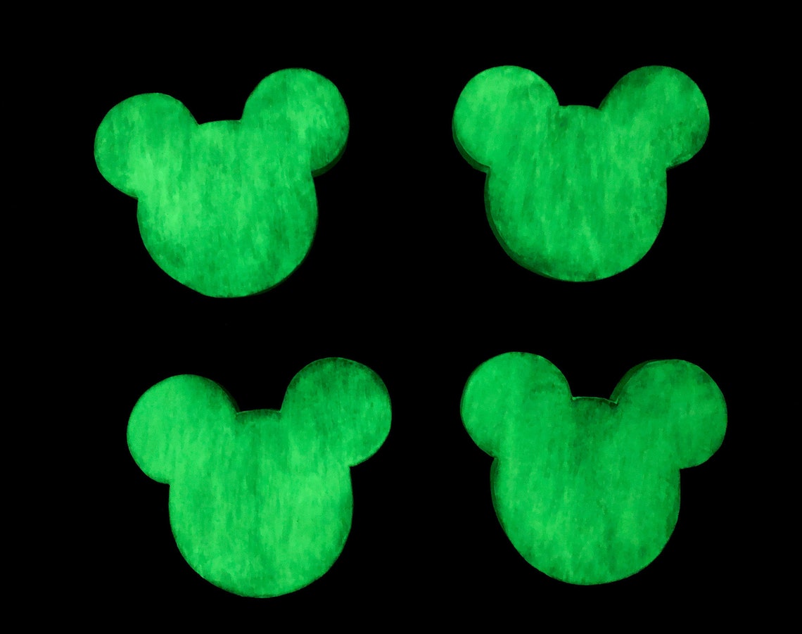 Mickey Mouse Ears Glow in the Dark Wall Decor Kids Room Etsy