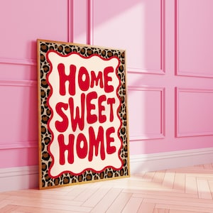 Home sweet home | leopard print | wall art | A3 A4 8X10 A5 5X7