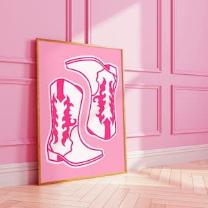 Cowboy Stiefel Strichzeichnung | Retro-Stil Funky Musikdruck | digitale Kunst | A3 A4 8X10 A5 5X7