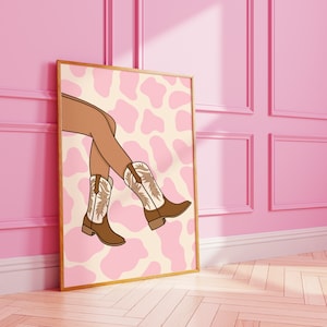 Cowboy boots wall print | funky wall art | fashion prints | A3 A4 8X10 A5 5X7