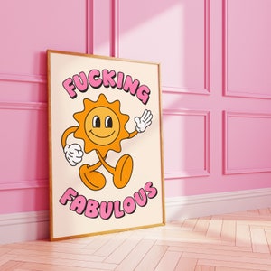 Impression murale funky fabuleuse Sunshine | art mural numérique | A3 A4 8X10 A5 5X7