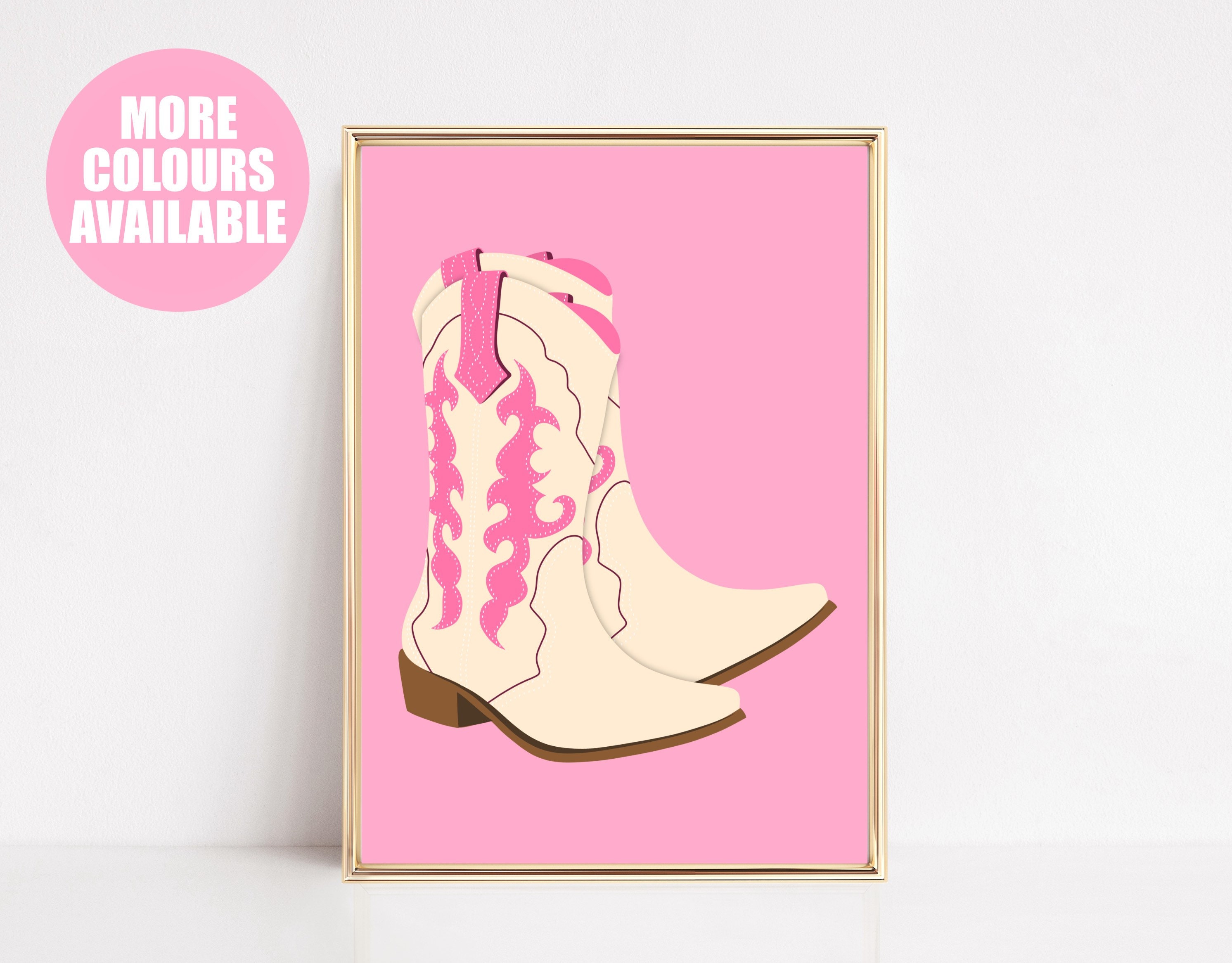 Cowboy Boots Digital Print Funky Wall Art Fashion Prints - Etsy UK