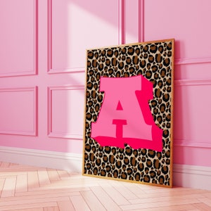 Estampa de leopardo | carta personalizada | arte de parede inicial | personalizado | A3 A4 8X10 A5 5X7 | artista digital