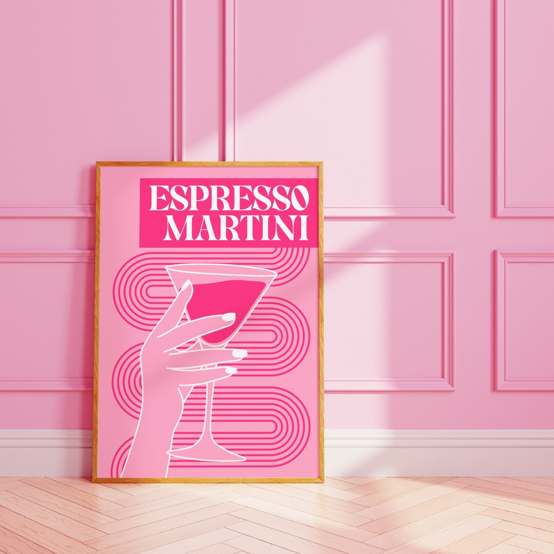 Espresso Martini Wall Art Wall Print Bubble Writing Typography Art