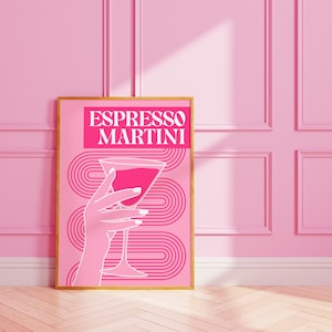 Art mural martini expresso | impression murale | écriture bulle | art de la typographie | artiste numérique | A3 A4 8X10 A5 5X7