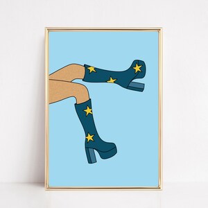 Star Gogo Boots Wall Print Fashion Wall Art A4 8X10 A5 5X7 - Etsy UK