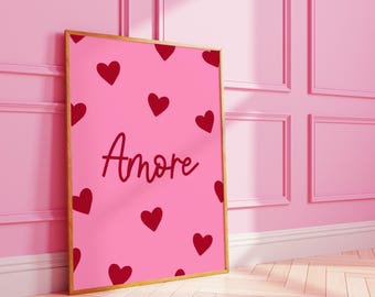 Heart Amore Print: Funky Valentine's Day Art Dopamine Decor