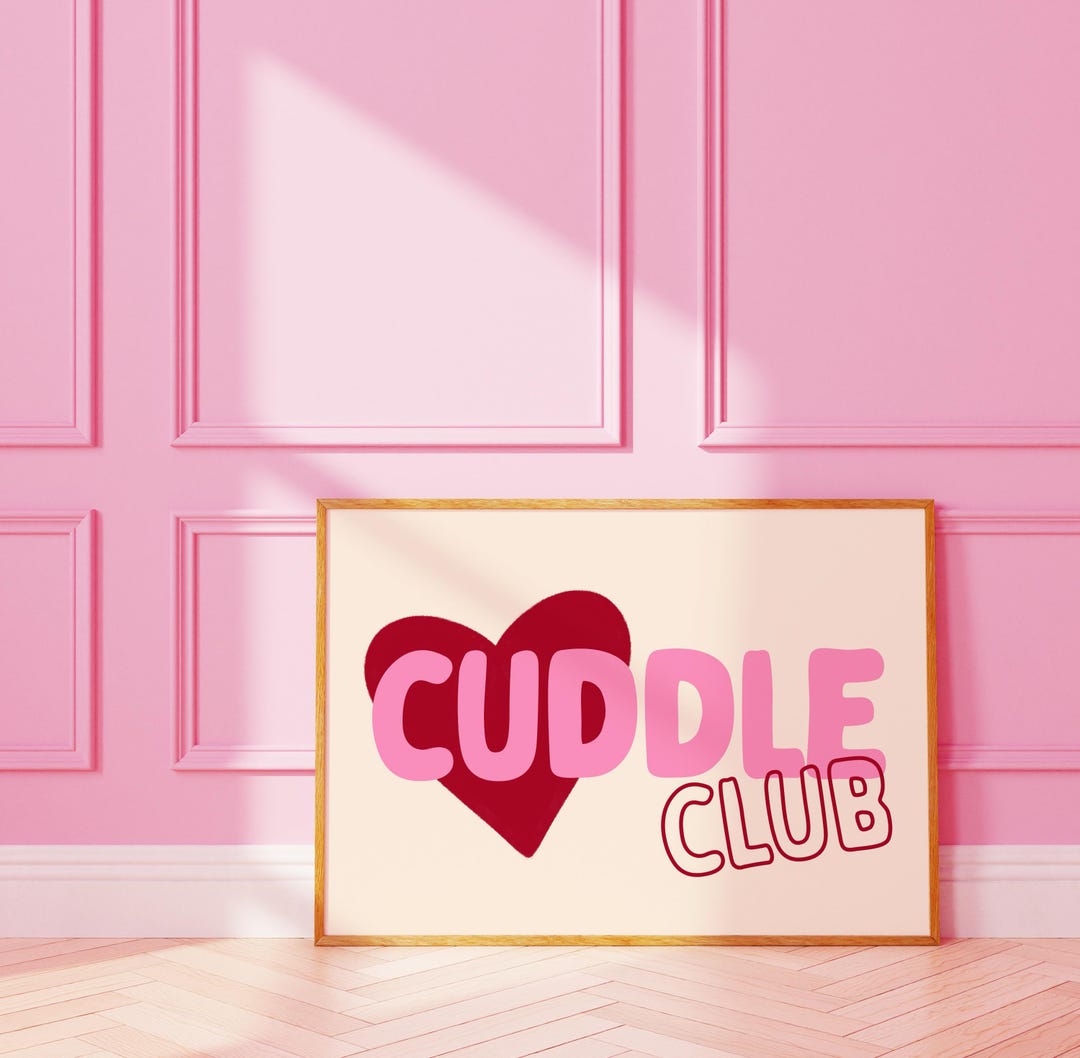 FRAMED Cuddle Club : Dopamine Decor Bedroom Art Print - Etsy