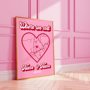 Leuke aangepaste poster met hartkaart | gepersonaliseerde muurprint | op maat gemaakte kunst | relatie kerstcadeaus voor haar | A3 A4 8X10 A5 5X7