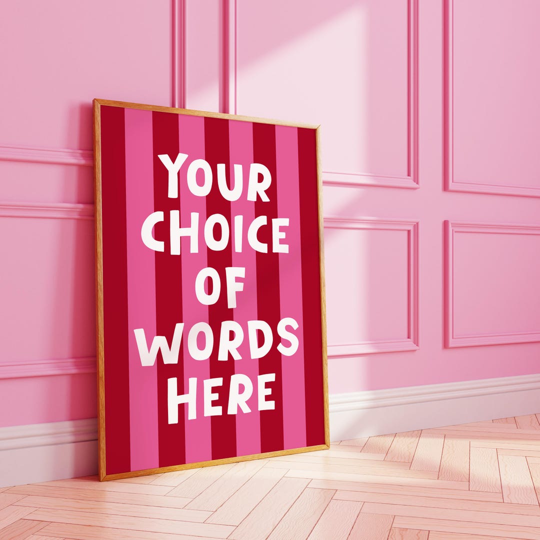 Striped Blocky Custom Quote Print | Personalised Art - Etsy