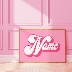 Personalisierte Namenswandkunst | funky Buchstabe Druck | A3 A4 8X10 A5 5X7
