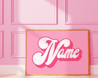 Personalised name wall art | funky letter print | A3 A4 8X10 A5 5X7