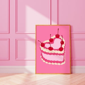 Impression de gâteau coeur d'amour | art mural numérique | bonbon sucré | A3 A4 8X10 A5 5X7