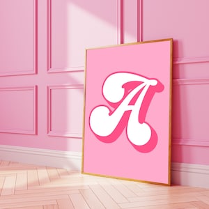 Bonita impresión de inicial personalizada para pared / impresión de letras del alfabeto / impresiones de pared divertidas / A3 A4 8X10 A5 5X7
