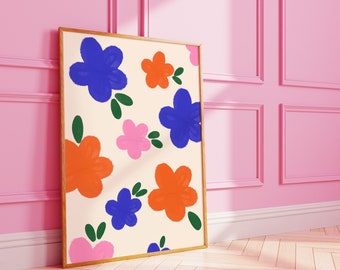 Flower wall print | floral art digital | pretty poster