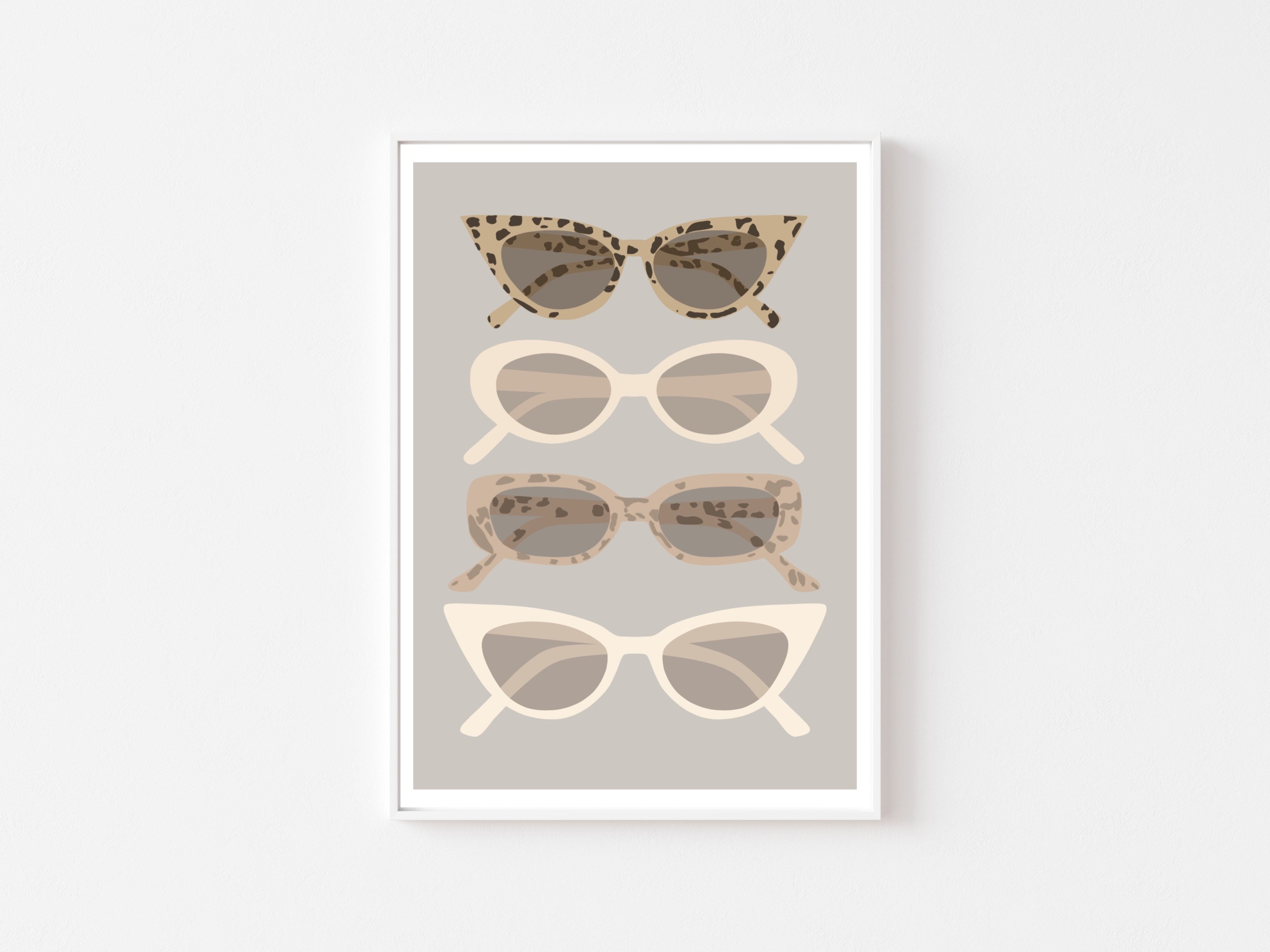 Cute Sunglasses Fashion Drawing Wall Print Style Chic Etsy