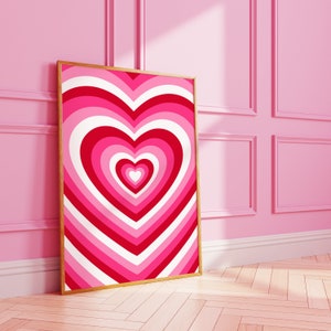 Retro-Stil Liebe Herz rosa Wanddruck | lustig | A3 A4 8X10 A5 5X7 | digitaler Künstler