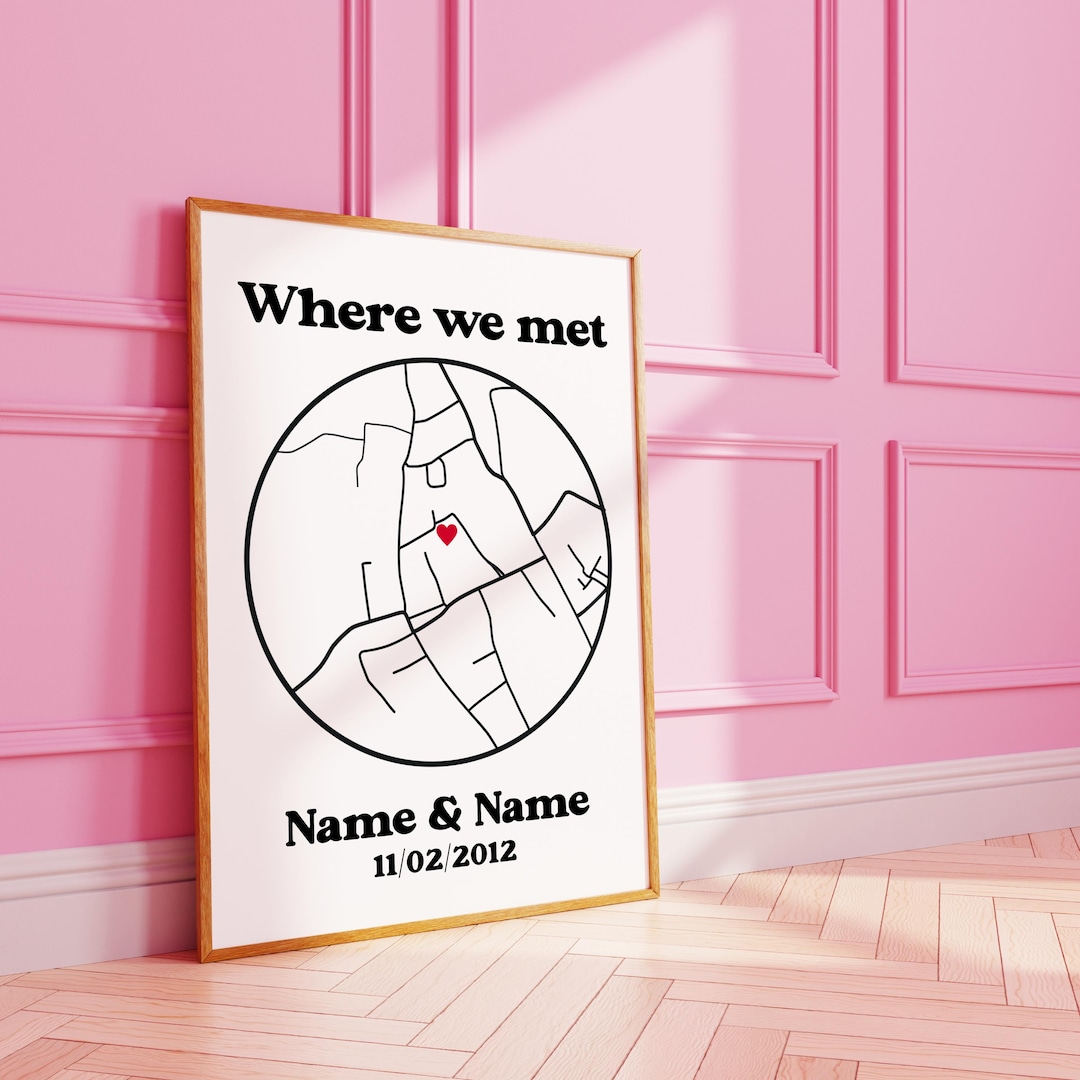 Custom Circle Map Print: Personalized Relationship Gift - Etsy