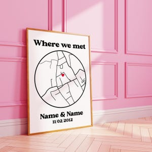 Leuke aangepaste cirkelkaartposter | gepersonaliseerde muurprint | op maat gemaakte kunst | relatie kerstcadeaus voor haar | A3 A4 8X10 A5 5X7