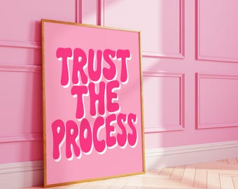 Trust the Process Print | Bubble Letter Typography Art