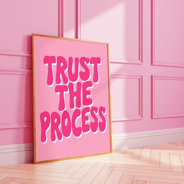Confía en el proceso Impresión / Arte tipográfico con letras burbuja