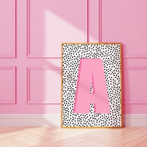 Linda impresión de pared inicial personalizada / arte inicial de letras estampadas / arte de pared personalizado / A3 A4 8X10 A5 5X7