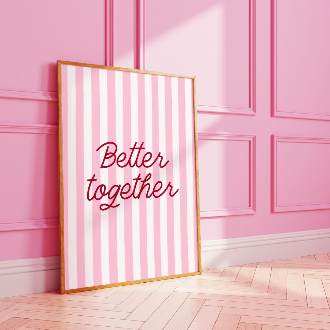 Better Together : Dopamine Decor Valentines Heart Wall Print - Etsy