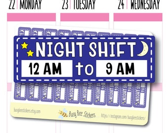 Night Shift Planner Stickers, Work Planner Stickers, Functional Stickers, Work Stickers, Happy Planner Stickers, Erin Condren Stickers