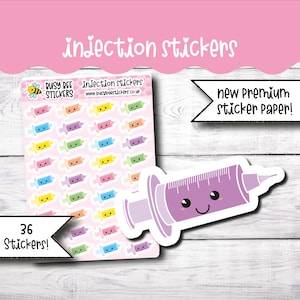 Injection Planner Stickers, Nurse Planner Stickers, Doctor Planner Stickers, Appointment, Vertical Planner image 1