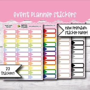 Event Planner Sticker - Quarter Box, Vertikaler Planer