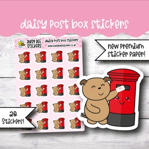 Post Box Aufkleber, Happy Mail Planner Stickers, roter Briefkasten, Mail, Vertikaler Planer