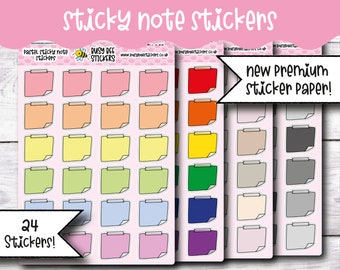 Sticky Note Planner Stickers, Vertical Planner