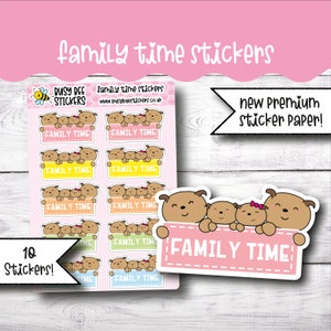 Familienzeit Planer Aufkleber, Familienzeit, Familienaufkleber, Eltern, Kinder, funktional, vertikaler Planer