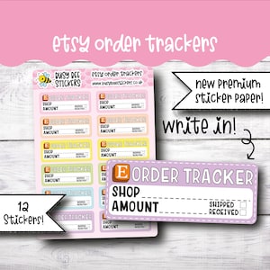 Etsy Order Tracker Planner Aufkleber, Etsy Orders, Etsy Tracker, Filofax, Order Tracker, vertikale Planner