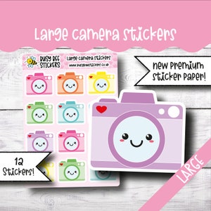 Kamera Sticker, Foto, Fotografie, Erinnerung, Scrapbooking, große Sticker, vertikale Planner