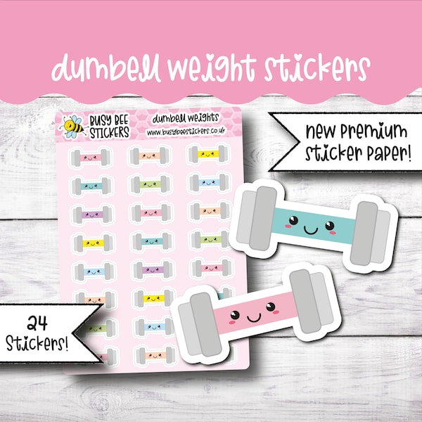 Dumbbell Planner Stickers, Workout Stickers, Fitness Planner, Exercise, Kawaii, Functional,   Vertical Planner